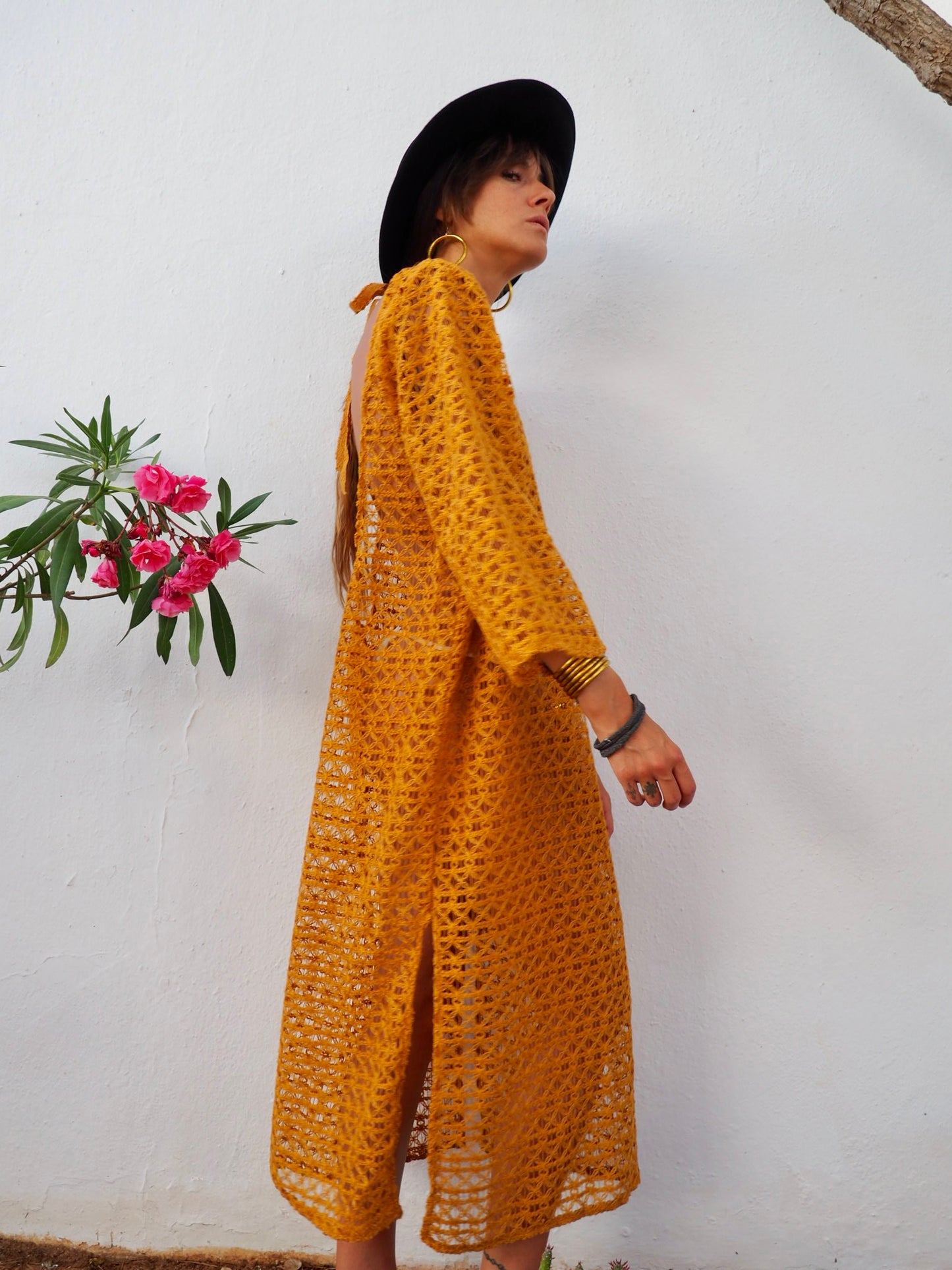 Vintage textiles dress up-cycled by Vagabond Ibiza