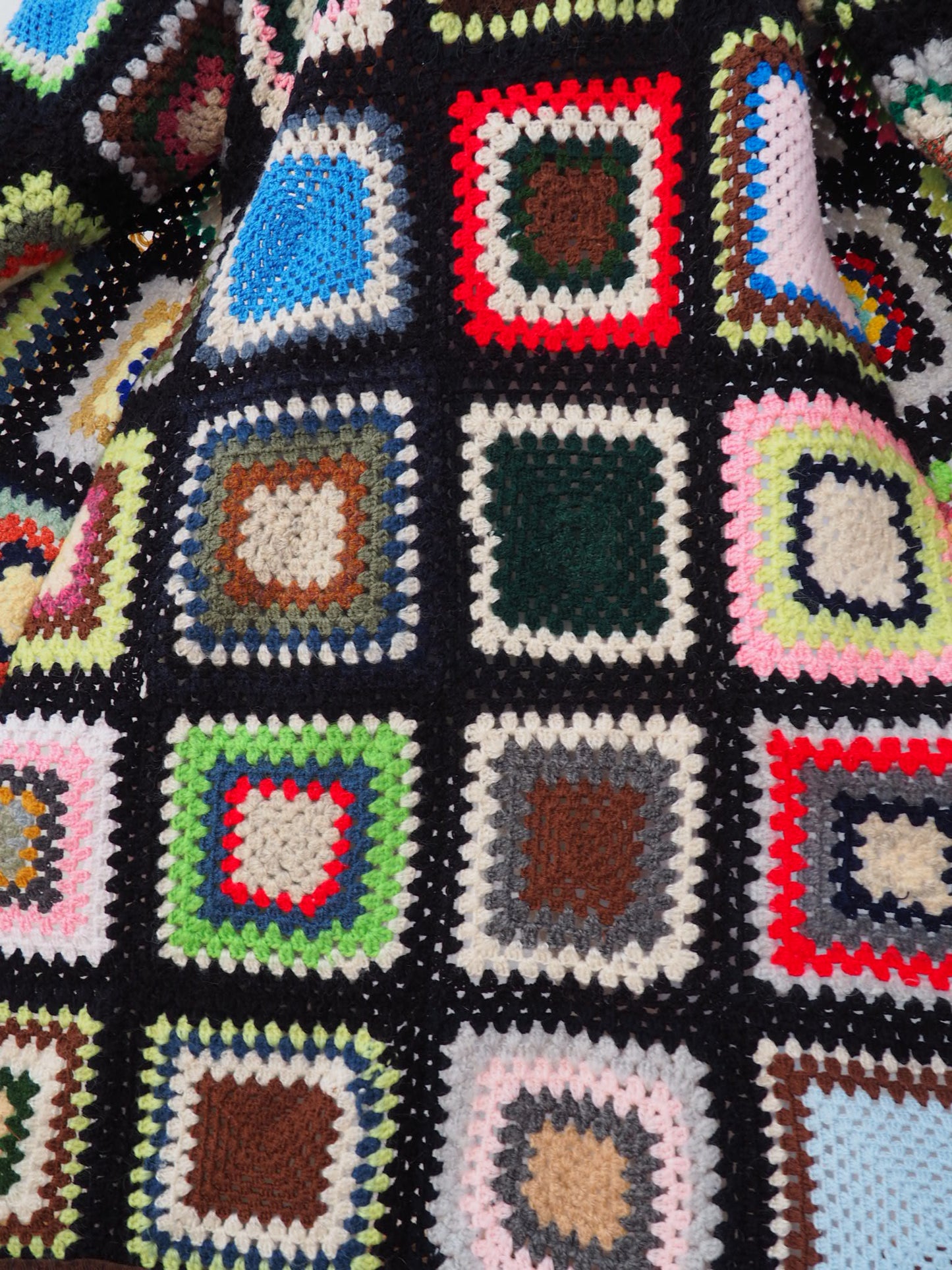 Vintage 1970’s granny square crochet jacket up-cycled by Vagabond Ibiza