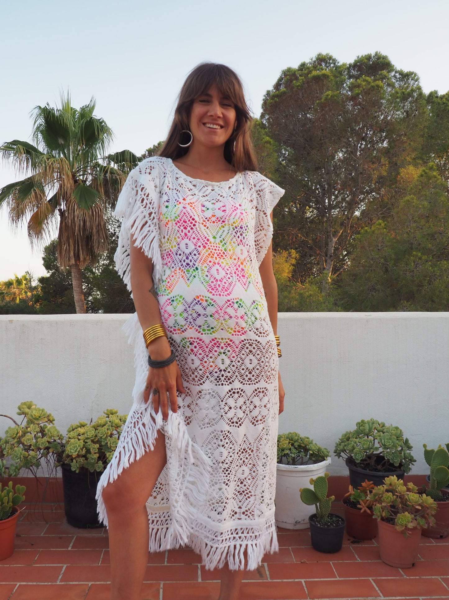 Vintage lace up-cycled dress by Vagabond Ibiza